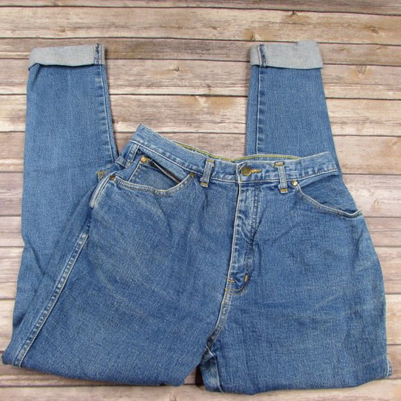 Hac Tac Jodhpurs Blue Denim Raw Hem High Rise 10 - Picture 3 of 10